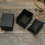 Confezione da 8 scatole per orologi con texture litchi, scatole regalo per gioielli, orecchini, collane, orologi, gioielli, Red, Black, Blue