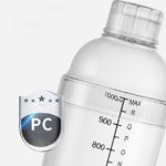 Shaker Cup da 3 pezzi PC Oz Cup Shaker con scala Shaker Shaker Latte Teiera Succo Brocca, 350ml Ordinary Transparent, 530ml Ordinary Transparent, 700ml Ordinary Transparent, 1000ml Ordinary Transparent, 350ml Black Double Scale, 530ml Black Double Scal...