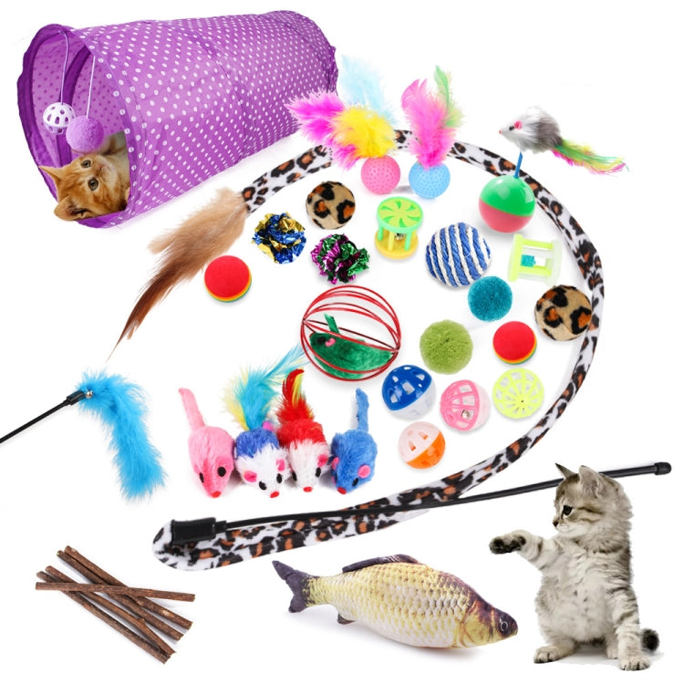 Giocattolo per gatti per animali domestici, topo con piume, divertente canale per gatti, sfera in sisal, giocattoli molari, 28 in 1 Cat Toy