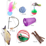 Giocattolo per gatti per animali domestici, topo con piume, divertente canale per gatti, sfera in sisal, giocattoli molari, 28 in 1 Cat Toy