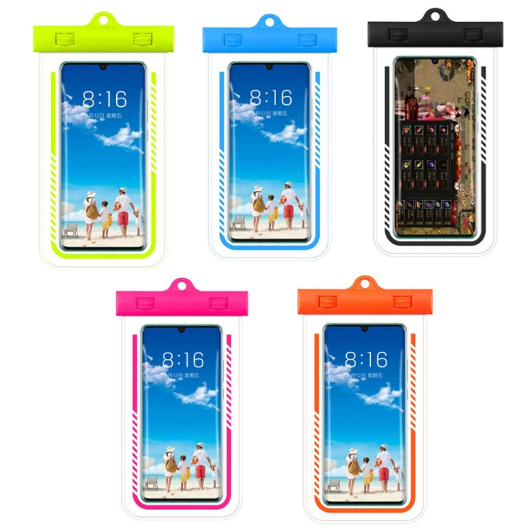 Custodia impermeabile per telefono cellulare in TPU trasparente per nuoto subacqueo da 2 pezzi, Black, Light Blue, Rose Red, Orange, Tender Green