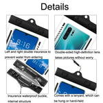 Custodia impermeabile per telefono cellulare in TPU trasparente per nuoto subacqueo da 2 pezzi, Black, Light Blue, Rose Red, Orange, Tender Green