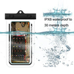 Custodia impermeabile per telefono cellulare in TPU trasparente per nuoto subacqueo da 2 pezzi, Black, Light Blue, Rose Red, Orange, Tender Green