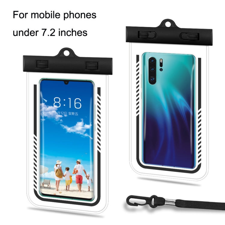 Custodia impermeabile per telefono cellulare in TPU trasparente per nuoto subacqueo da 2 pezzi, Black, Light Blue, Rose Red, Orange, Tender Green