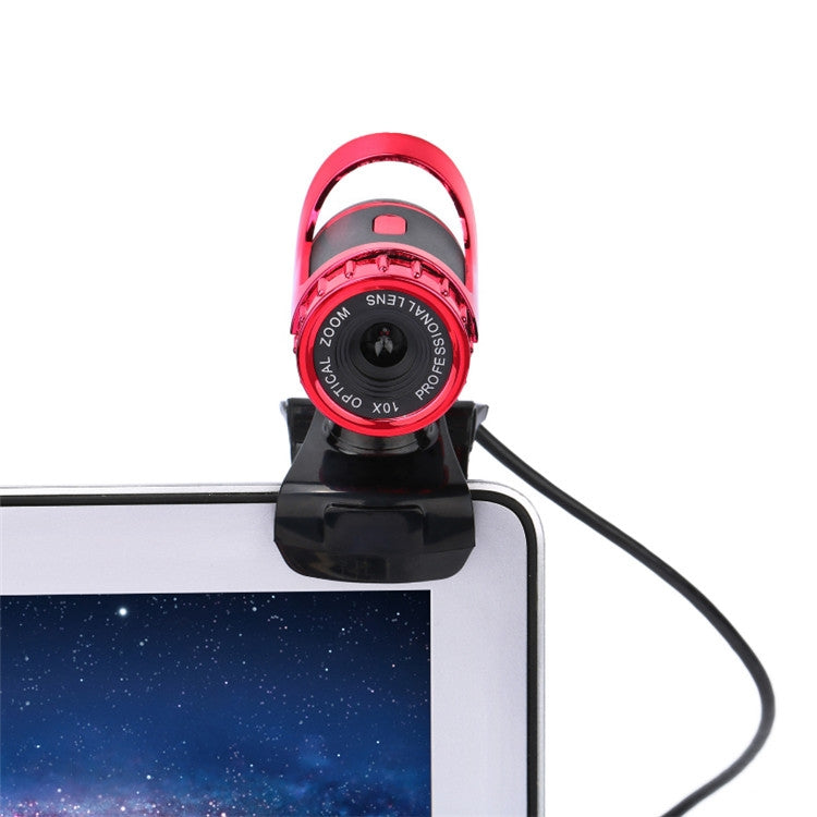 HXSJ A859 480P Rete di computer Telecamera da corso Videocamera USB Microfono fonoassorbente incorporato, Red, Black, No Camera Function Black, No Camera Function  Red