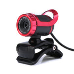 HXSJ A859 480P Rete di computer Telecamera da corso Videocamera USB Microfono fonoassorbente incorporato, Red, Black, No Camera Function Black, No Camera Function  Red