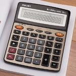 Deli 1559N Calcolatrice vocale dal vivo Calcolatrice finanziaria multifunzionale per ufficio a 12 bit, 1559N