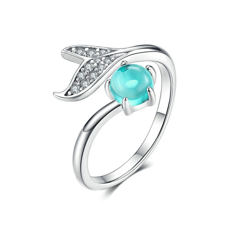 Anello aperto con lacrime di sirena Anello in argento sterling S925 e placcato platino, SCR515