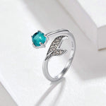 Anello aperto con lacrime di sirena Anello in argento sterling S925 e placcato platino, SCR515