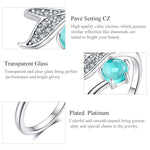 Anello aperto con lacrime di sirena Anello in argento sterling S925 e placcato platino, SCR515