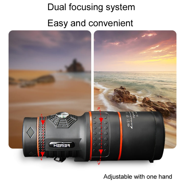 FEIRSH 12x50 Monocolo per visione notturna ad alta definizione in condizioni di scarsa illuminazione Binocolo per fotocamera da concerto per cellulare, T01 12x50