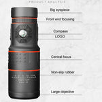 FEIRSH 12x50 Monocolo per visione notturna ad alta definizione in condizioni di scarsa illuminazione Binocolo per fotocamera da concerto per cellulare, T01 12x50