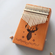 Pianoforte portatile Kalimba a 17 toni, Mahogany-Classic Deer, Bamboo-Classic Deer, Mahogany-Sun God, Mahogany-Six-Pointed Star, Mahogany-Blue (Classic Deer), Spruce-Classic Deer, White-Classic Deer, Acacia-Classic Deer, Sapele-Classic Deer            ...