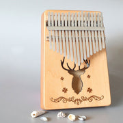 Pianoforte portatile Kalimba a 17 toni, Mahogany-Classic Deer, Bamboo-Classic Deer, Mahogany-Sun God, Mahogany-Six-Pointed Star, Mahogany-Blue (Classic Deer), Spruce-Classic Deer, White-Classic Deer, Acacia-Classic Deer, Sapele-Classic Deer            ...