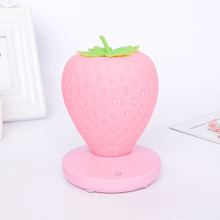Lampada da notte a forma di fragola in silicone per la casa creativa, ricaricabile tramite USB, decorazione da comodino, luce per atmosfera, Pink Strawberry, Red Strawberry, White Strawberry
