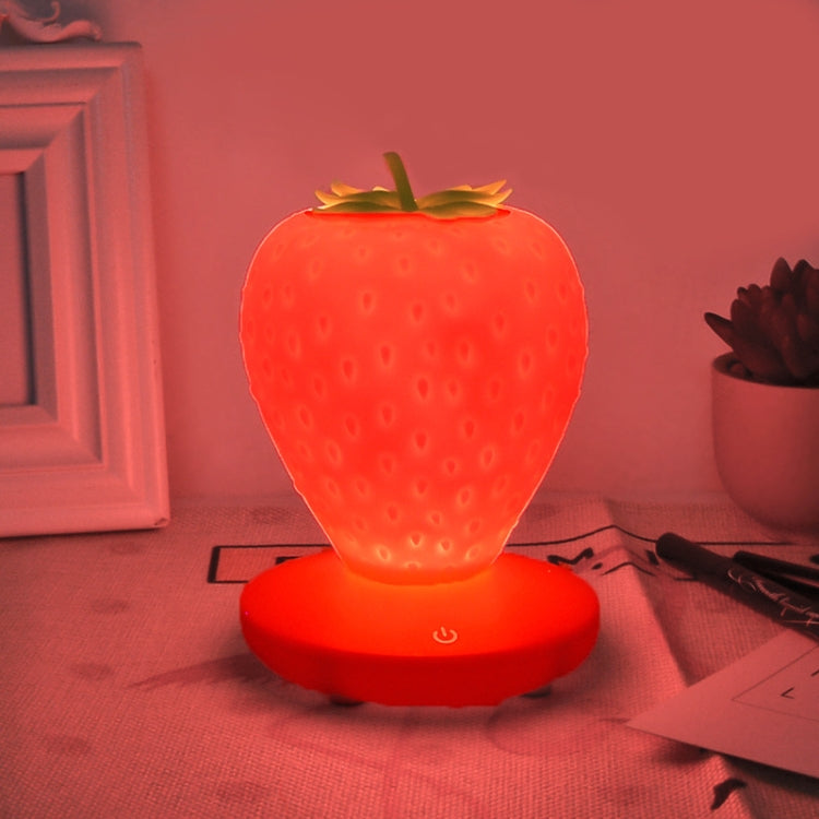 Lampada da notte a forma di fragola in silicone per la casa creativa, ricaricabile tramite USB, decorazione da comodino, luce per atmosfera, Pink Strawberry, Red Strawberry, White Strawberry