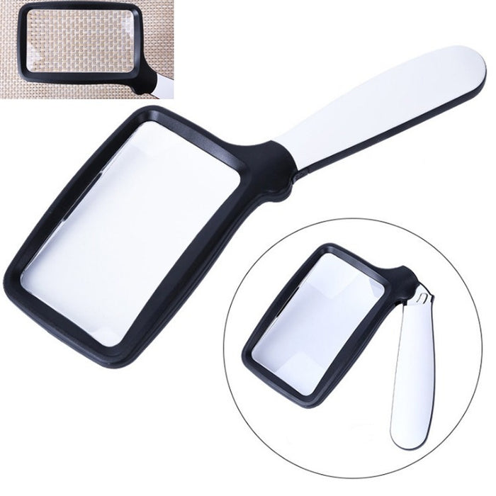 Cinque luci a LED pieghevoli portatili 2X per anziani che leggono giornali Lente d'ingrandimento con lente ottica acrilica HD, Folding With LED Lights