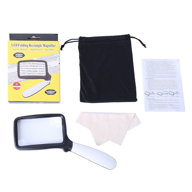 Lente d'ingrandimento portatile 2X con 5 luci LED