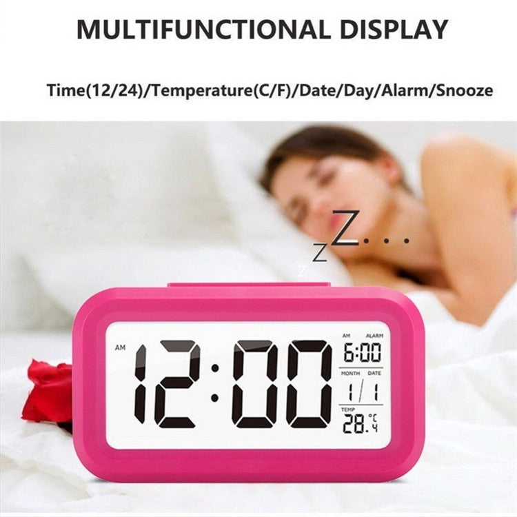 Tipo di temperatura Sveglia Lazy Snooze Orologio elettronico retroilluminato silenzioso, Battery(White), Battery(Green), Battery(Black), Battery(Blue), Battery(Rose Red)