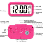 Tipo di temperatura Sveglia Lazy Snooze Orologio elettronico retroilluminato silenzioso, Battery(White), Battery(Green), Battery(Black), Battery(Blue), Battery(Rose Red)