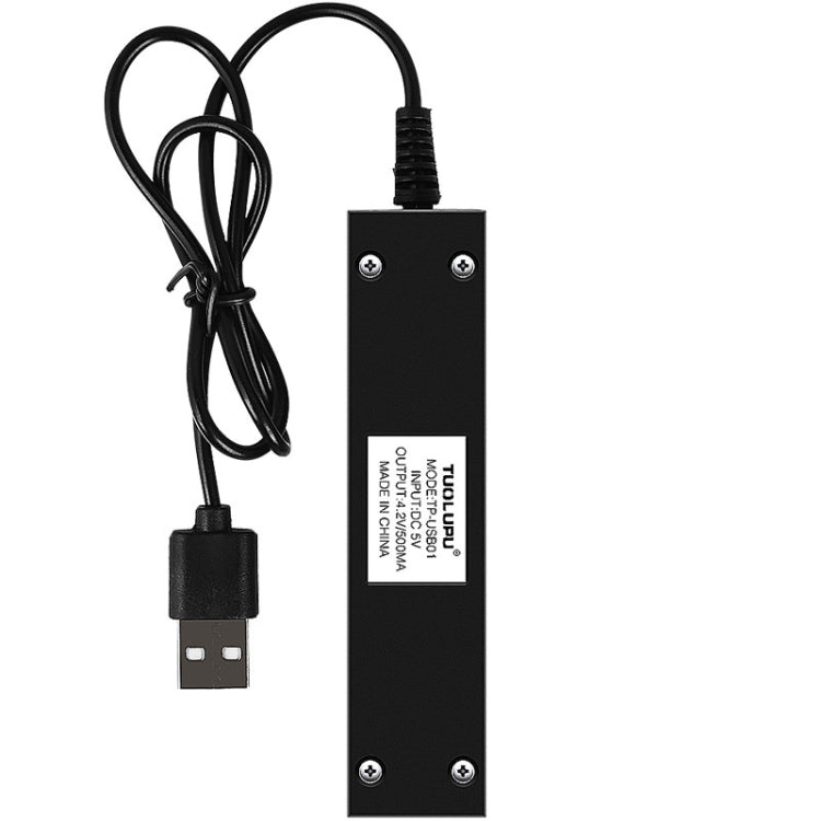 Caricabatterie con supporto per slot singolo per batteria USB 18650 da 10 pezzi con funzione torcia