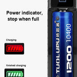 Caricabatterie USB singolo per batterie 18650 con torcia