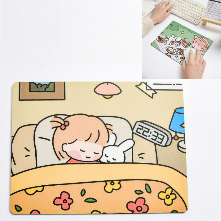 Tappetino per mouse per studente portatile, creativo, simpatico cartone animato, coniglio, ragazza, 5 pezzi, Sofa, Hide and seek, Sleeping, Eating