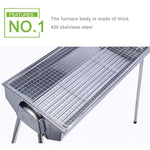 HZ-003 Griglia per barbecue Stufa portatile per esterni in acciaio inossidabile Griglia per barbecue a carbone per uso domestico, M, L