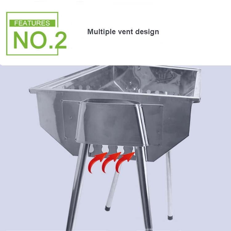 HZ-003 Griglia per barbecue Stufa portatile per esterni in acciaio inossidabile Griglia per barbecue a carbone per uso domestico, M, L
