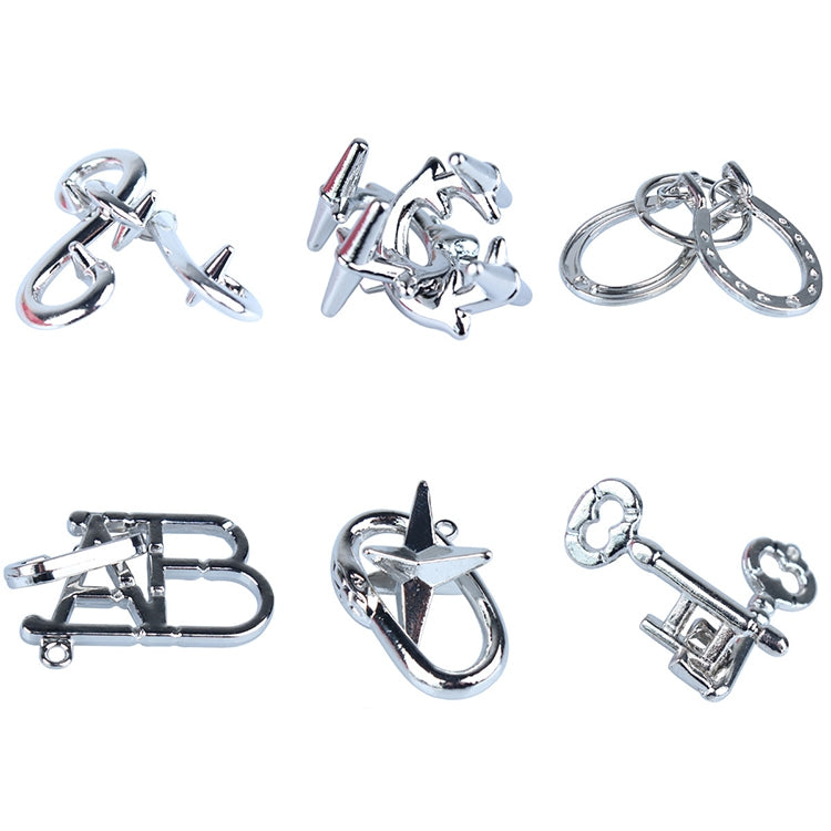 Set 6 pezzi Magic Lock puzzle in lega di zinco