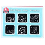 Set 6 pezzi Magic Lock puzzle in lega di zinco