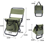 Sedia pieghevole da esterno con custodia, schienale e funzione di conservazione del calore, Outdoor Folding Chair