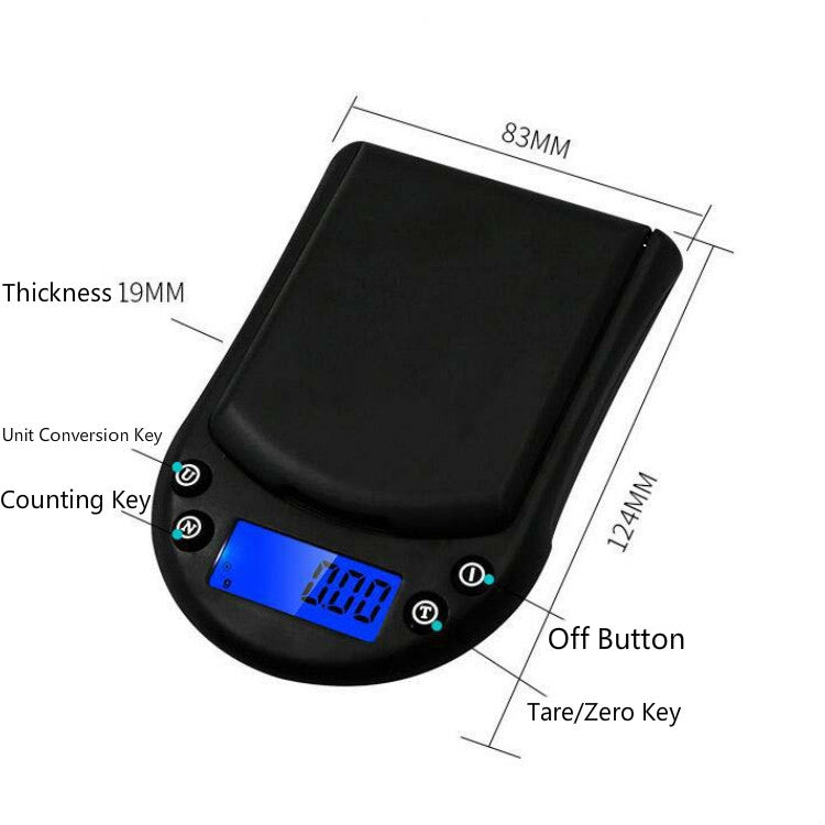 Bilancia tascabile per gioielli in oro e argento con bilancia di precisione, specifica: 200 g/0,01 g, 200g/0.01g  :Without Battery