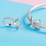 Accessori per bracciali fai-da-te da donna in argento sterling 925 Infinity Family Forever Beaded, SCC1146