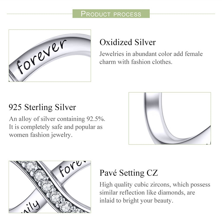 Accessori per bracciali fai-da-te da donna in argento sterling 925 Infinity Family Forever Beaded, SCC1146