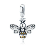 Accessori per bracciale con perline fai-da-te con ciondolo a forma di ape in argento sterling S925, SCC821