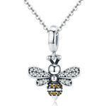 Accessori per bracciale con perline fai-da-te con ciondolo a forma di ape in argento sterling S925, SCC821