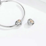 Accessori per bracciale fai da te con quadrifoglio cavo in rilievo a forma di cuore in argento sterling 925, SCC1248