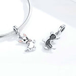 Accessori per bracciale fai da te con ciondolo a forma di cane Chihuahua in argento sterling 925, SCC1317