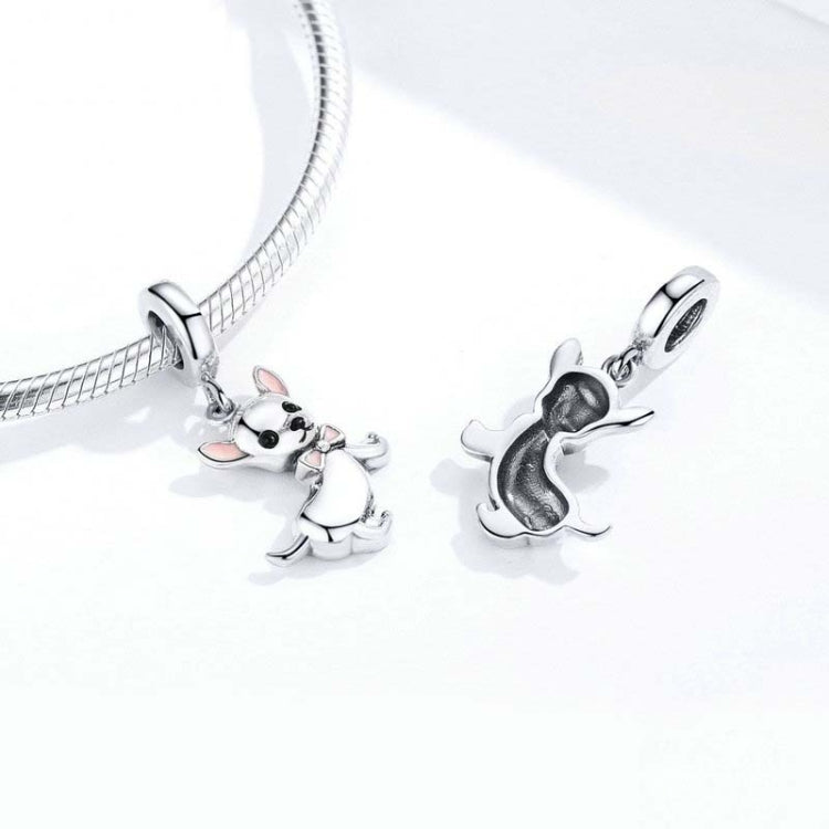 Accessori per bracciale fai da te con ciondolo a forma di cane Chihuahua in argento sterling 925, SCC1317