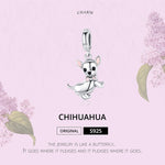 Accessori per bracciale fai da te con ciondolo a forma di cane Chihuahua in argento sterling 925, SCC1317
