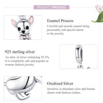 Accessori per bracciale fai da te con ciondolo a forma di cane Chihuahua in argento sterling 925, SCC1317