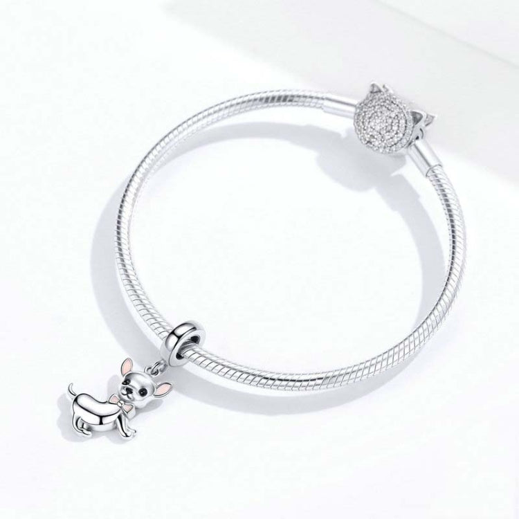 Accessori per bracciale fai da te con ciondolo a forma di cane Chihuahua in argento sterling 925, SCC1317