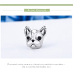 Perline Bulldog serie animali in argento sterling S925