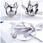 Perline Bulldog serie animali in argento sterling S925