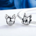 Perline Bulldog serie animali in argento sterling S925