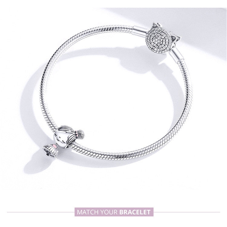 Accessori per bracciale fai da te con perline per bambina in argento sterling S925