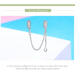 Braccialetti da donna con ciondolo con tappo a forma di cuore d'amore in argento sterling 925 con catena di sicurezza Gioielli fai da te, SCC1112