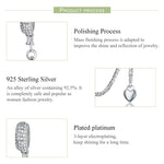 Braccialetti da donna con ciondolo con tappo a forma di cuore d'amore in argento sterling 925 con catena di sicurezza Gioielli fai da te, SCC1112