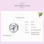S925 Sterling Silver Dodici Costellazioni Perline Accessori per braccialetti fai da te Gioielli Perline in argento, Aries, Taurus, Gemini, Cancer, Leo, Virgo, Libra, Scorpio, Sagittarius, Capricorn, Aquarius, Pisces